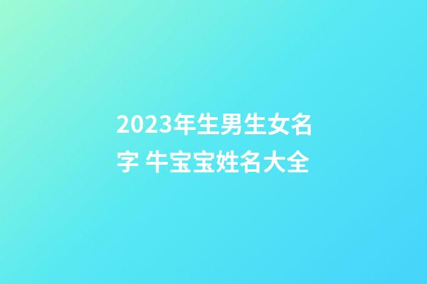 2023年生男生女名字 牛宝宝姓名大全